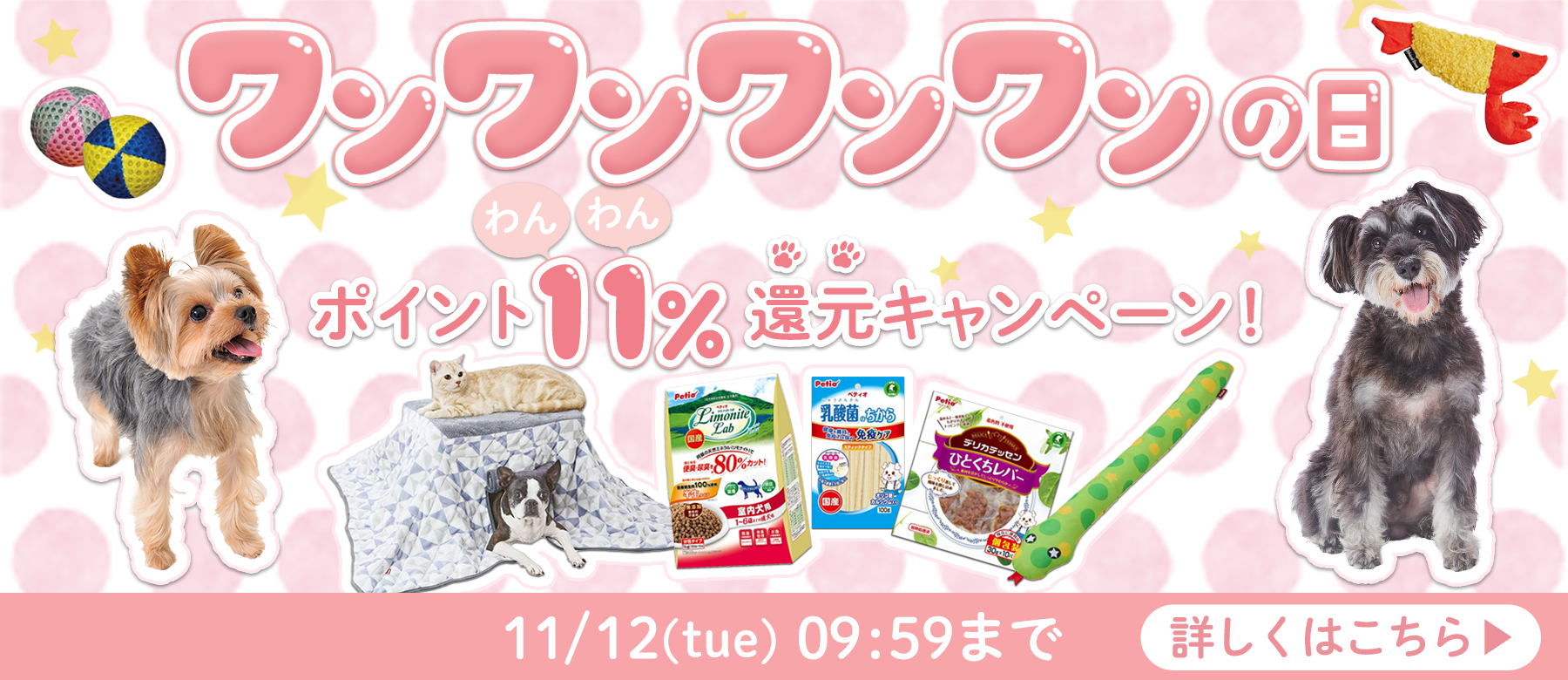 ワンワンワンワンの日 ポイント11％還元キャンペーン