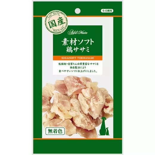 アドメイト犬用おやつ素材ソフトチキン70gは低脂肪・良質たん白質豊富なササミをソフト仕上げにしました