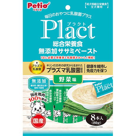 ペティオPetioプラクトPlact犬用おやつ総合栄養食無添加ササミペースト野菜味は乳酸菌プラス
