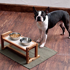 ペティオPetio犬用食事台Portaポルタウッディドッグテーブルは滑り止めマットつき