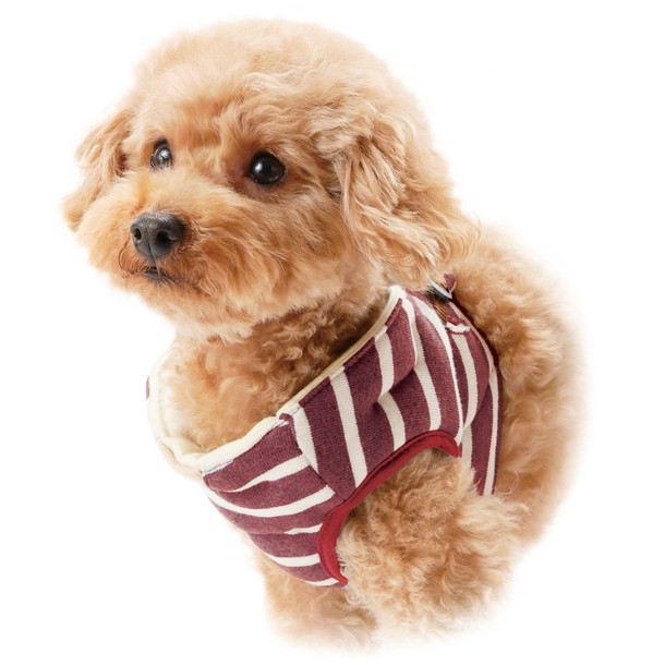 ペティオPetio犬用ハーネス7歳からのやさしいハーネスボーダーレッド赤はかわいい