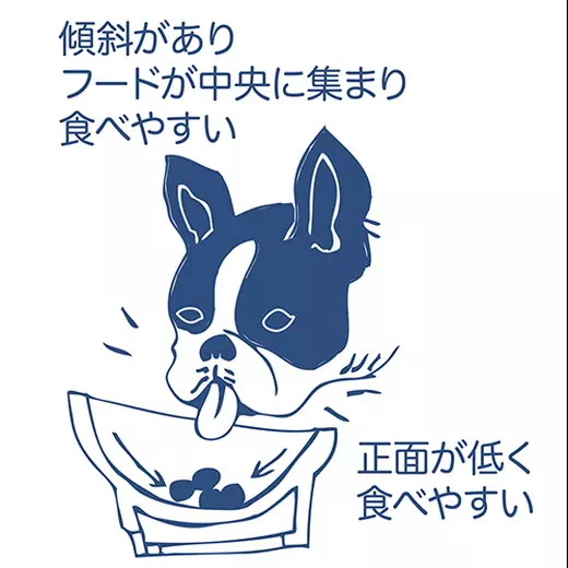 ペティオPetioPortaポルタ犬用脚付き陶器食器ペット用は正面が低く食べやすい