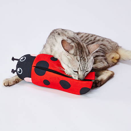 ペティオPetio猫用おもちゃぬいぐるみけりぐるみテントウムシ赤はまたたび入