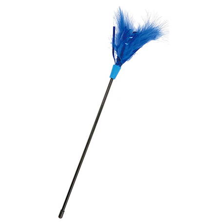 ペティオPetio猫用おもちゃ大好きブルー青の猫じゃらしキラキラ＆フェザー鳥毛は鳥毛を使用