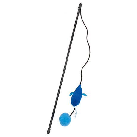 ペティオPetio猫用おもちゃ大好きブルー青の猫じゃらしぬいぐるみマウス＆ボールはボールを使用