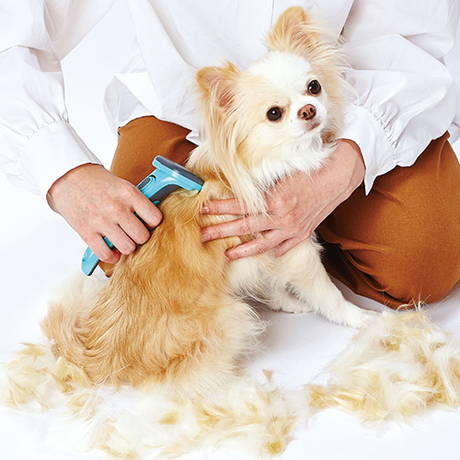 ペティオPetio犬用猫用ブラシSelfTrimmerセルフトリマースライドロック式抜け毛が取れるブラシコンパクトは毛玉やもつれを防ぐ