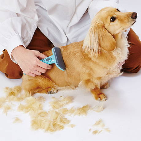 ペティオPetio犬用猫用ブラシSelfTrimmerセルフトリマースライドロック式抜け毛が取れるブラシレギュラーは毛玉やもつれを防ぐ