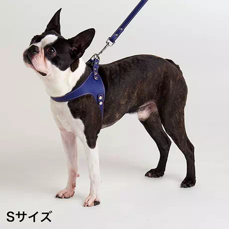 ペティオPetio犬用リードロープPortaポルタソフトレザーベストハーネス合皮革製Ｓネイビー小型犬青紺色は柔らかい合皮を使用